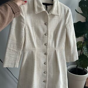 Maje Cream Textured Dress